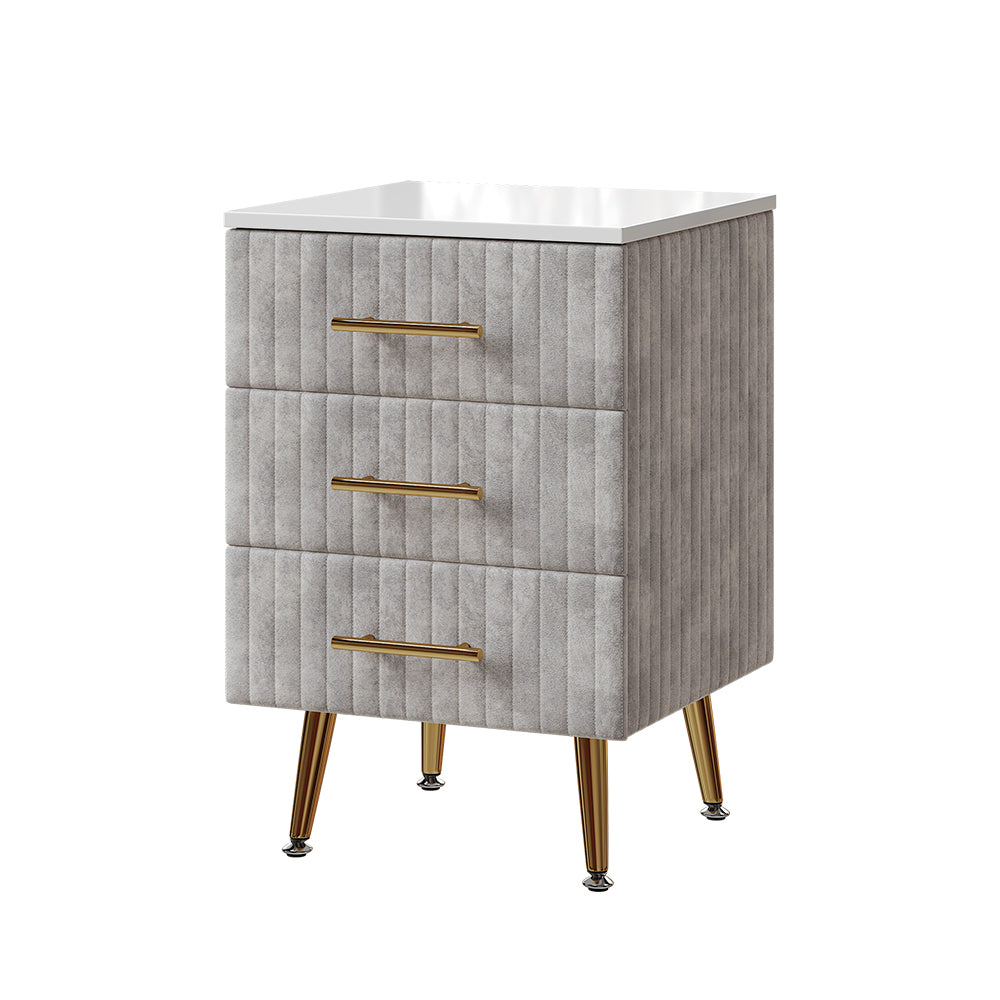 Vicco Comodino Grigio 41 x 62 cm con 3 cassetti