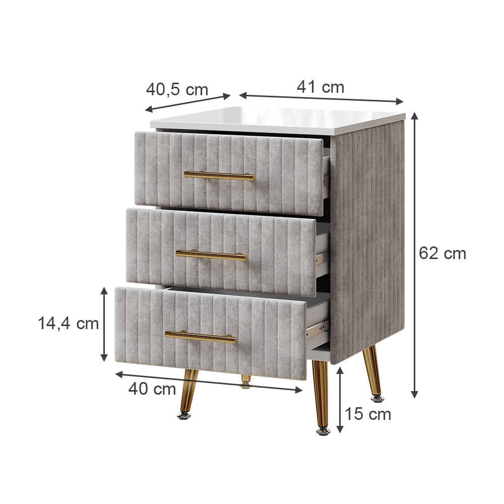 Vicco Comodino Grigio 41 x 62 cm Set di 2