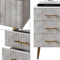 Vicco Comodino Grigio 41 x 62 cm con 3 cassetti