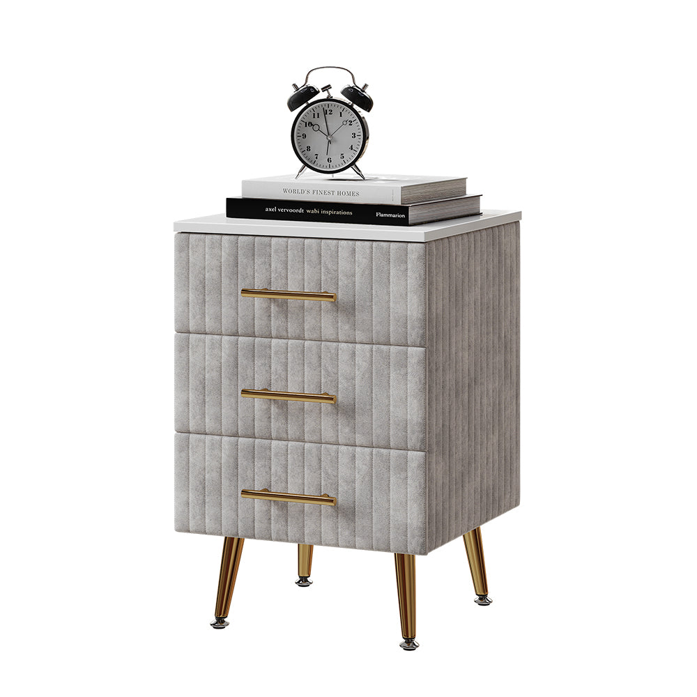 Vicco Comodino Grigio 41 x 62 cm con 3 cassetti