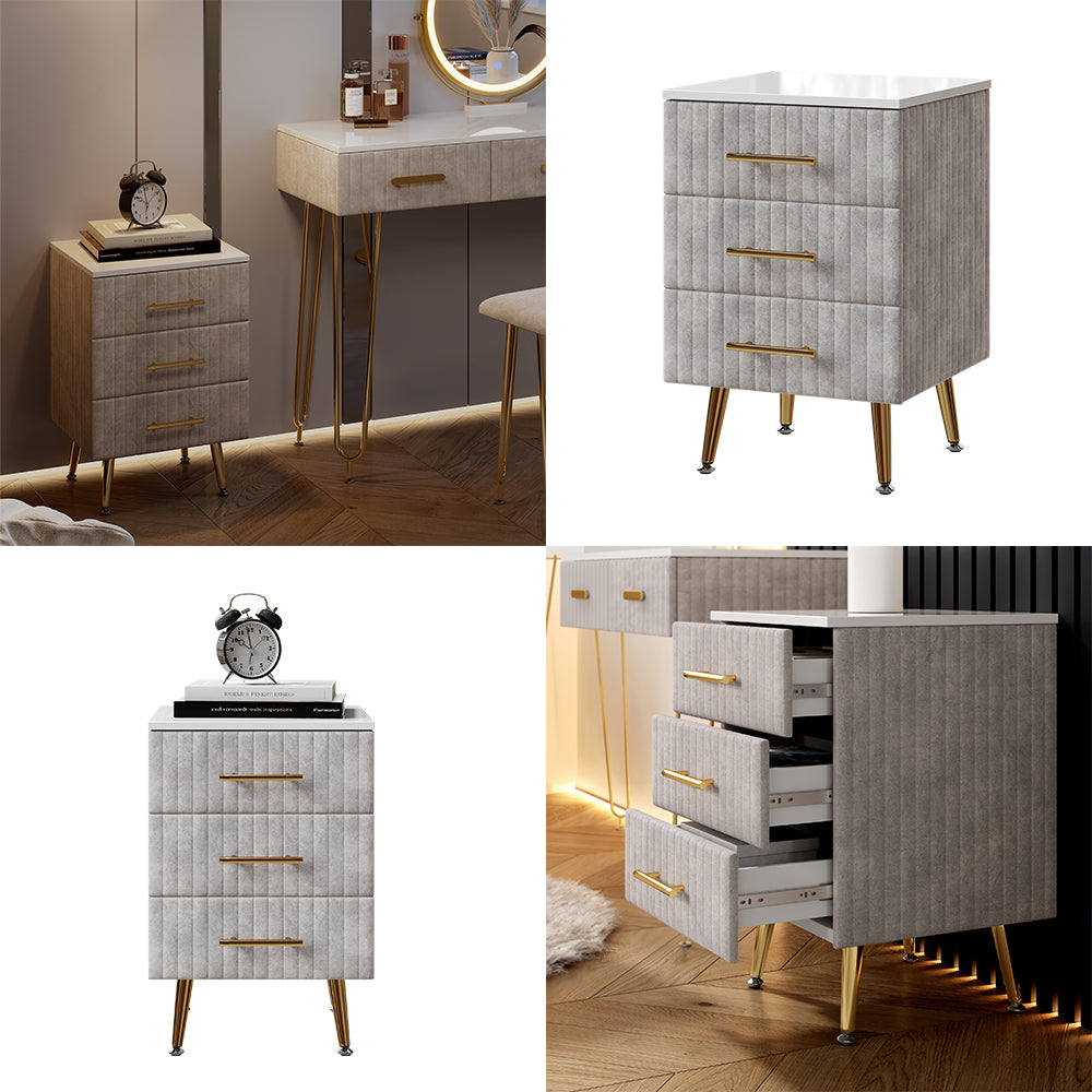 Vicco Comodino Grigio 41 x 62 cm con 3 cassetti