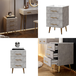 Vicco Comodino Grigio 41 x 62 cm con 3 cassetti