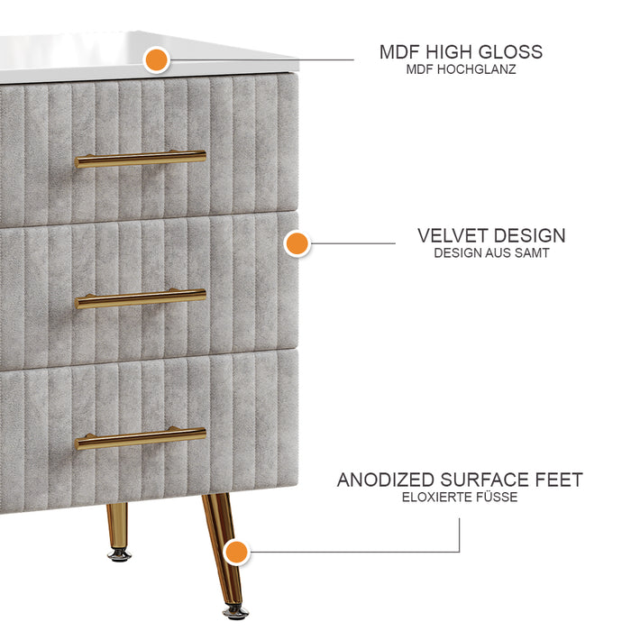 Vicco Comodino Grigio 41 x 62 cm Set di 2