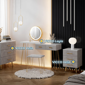 Vicco Comodino Grigio 41 x 62 cm Set di 2