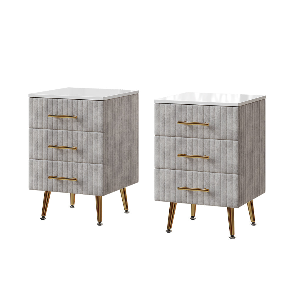 Vicco Comodino Grigio 41 x 62 cm Set di 2