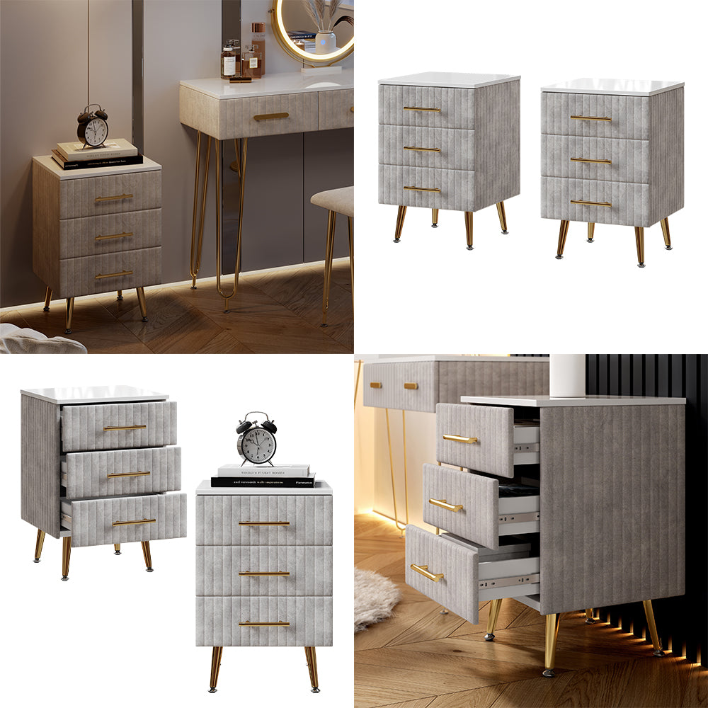 Vicco Comodino Grigio 41 x 62 cm Set di 2