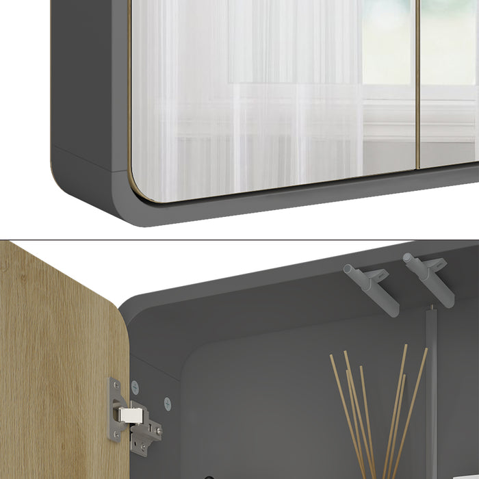 Vicco Armadio a specchio per il bagno Antracite 60 x 60 cm