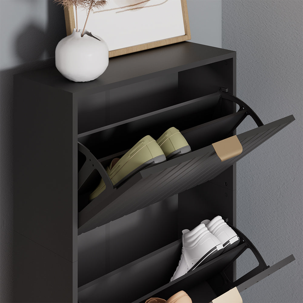 Vicco Armadio per le scarpe Nero 60 x 128.5 cm 3 scomparti