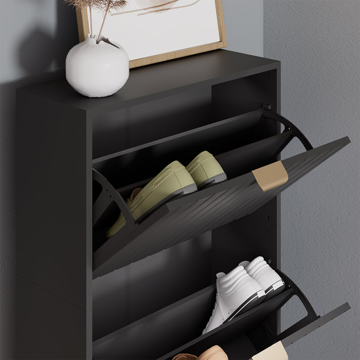 Vicco Armadio per le scarpe Nero 60 x 128.5 cm 3 scomparti