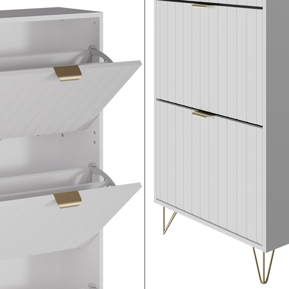 Vicco Armadio per le scarpe Bianco 60 x 128.5 cm 3 scomparti