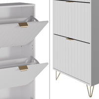 Vicco Armadio per le scarpe Bianco 60 x 128.5 cm 3 scomparti