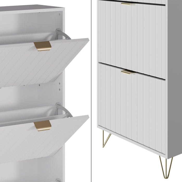 Vicco Armadio per le scarpe Bianco 60 x 128.5 cm 3 scomparti