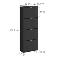 Vicco Mobile porta scarpe Nero 60 x 166.7 cm 4 scomparti