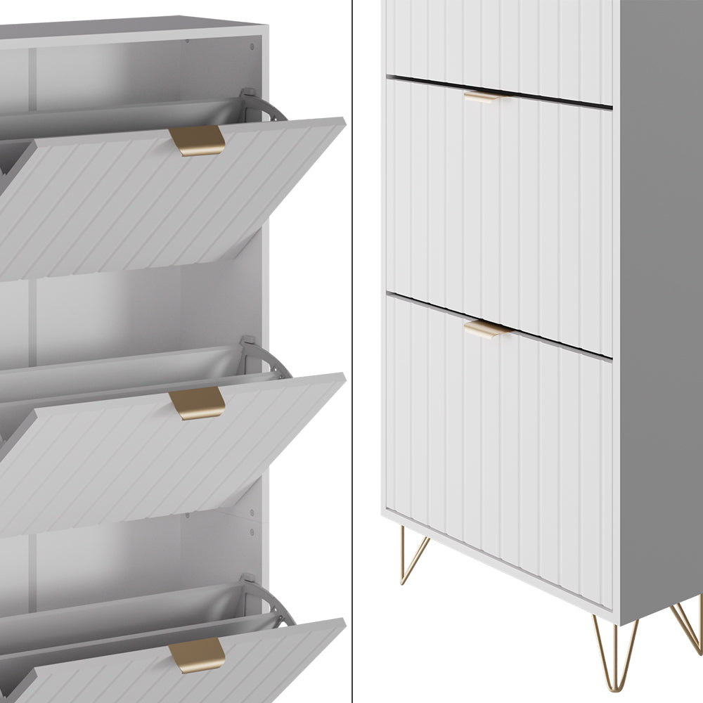 Vicco Mobile porta scarpe Bianco 60 x 166.7 cm 4 scomparti