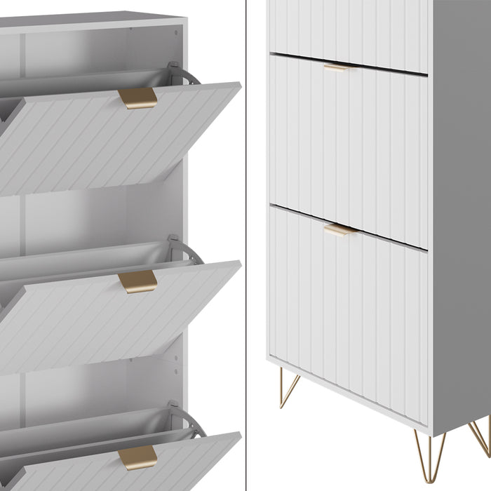 Vicco Mobile porta scarpe Bianco 60 x 166.7 cm 4 scomparti