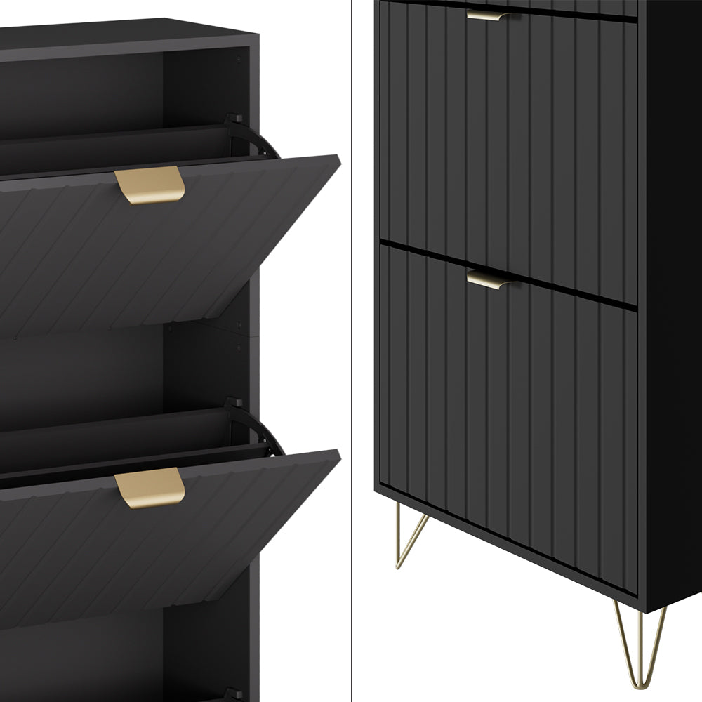 Vicco Armadio per le scarpe Nero 60 x 128.5 cm 3 scomparti