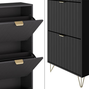 Vicco Armadio per le scarpe Nero 60 x 128.5 cm 3 scomparti