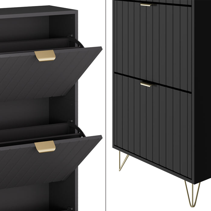 Vicco Armadio per le scarpe Nero 60 x 128.5 cm 3 scomparti