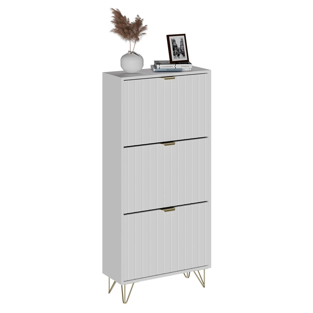 Vicco Armadio per le scarpe Bianco 60 x 128.5 cm 3 scomparti