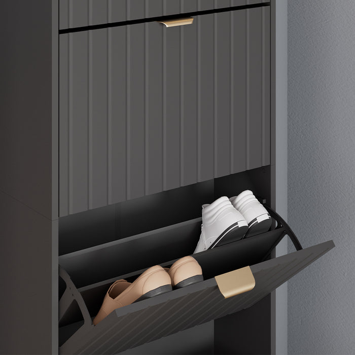 Vicco Mobile porta scarpe Nero 60 x 166.7 cm 4 scomparti