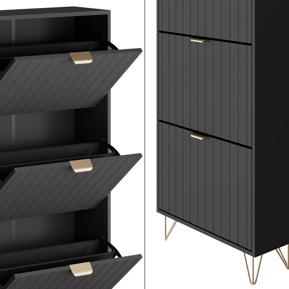 Vicco Mobile porta scarpe Nero 60 x 166.7 cm 4 scomparti