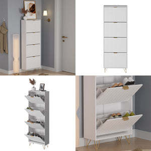 Vicco Mobile porta scarpe Bianco 60 x 166.7 cm 4 scomparti