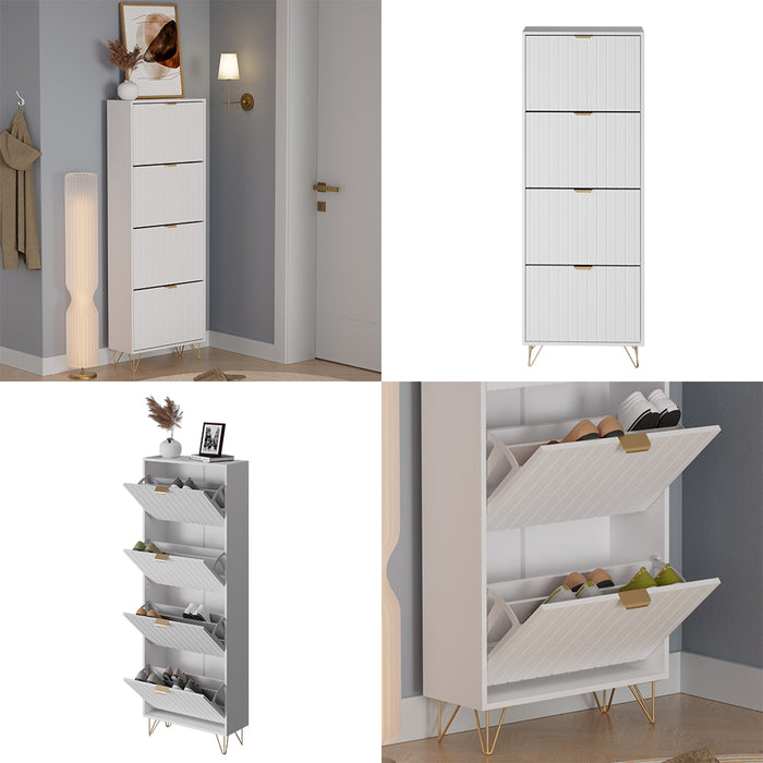 Vicco Mobile porta scarpe Bianco 60 x 166.7 cm 4 scomparti