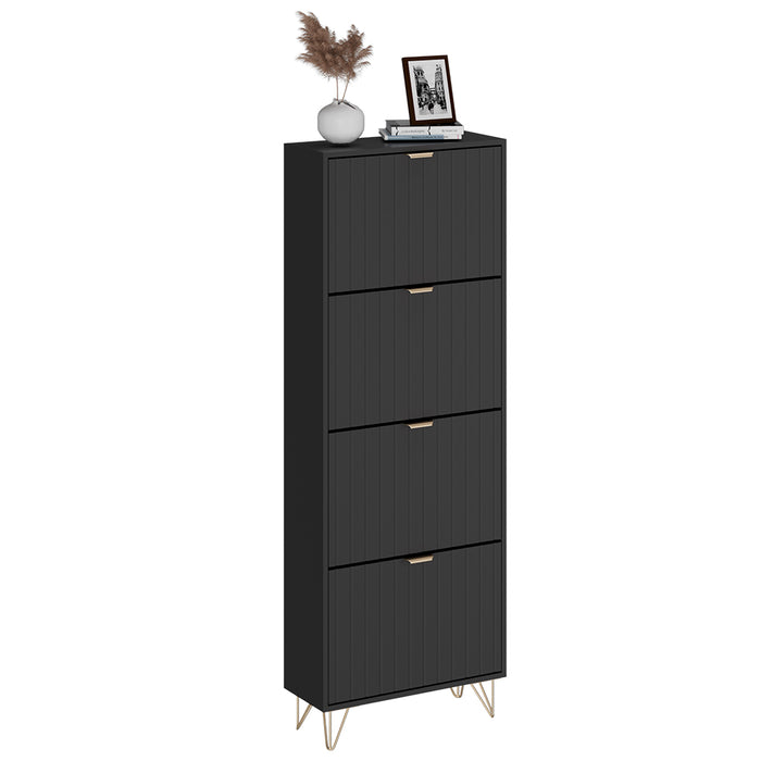 Vicco Mobile porta scarpe Nero 60 x 166.7 cm 4 scomparti