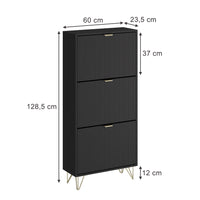 Vicco Armadio per le scarpe Nero 60 x 128.5 cm 3 scomparti