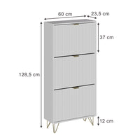 Vicco Armadio per le scarpe Bianco 60 x 128.5 cm 3 scomparti
