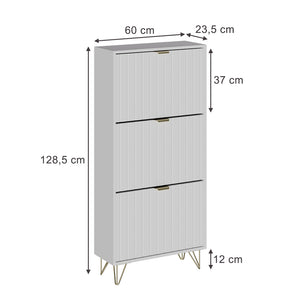Vicco Armadio per le scarpe Bianco 60 x 128.5 cm 3 scomparti