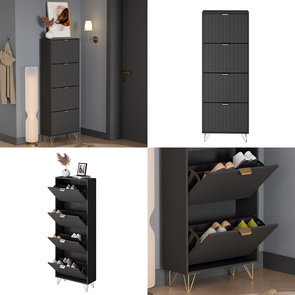 Vicco Mobile porta scarpe Nero 60 x 166.7 cm 4 scomparti