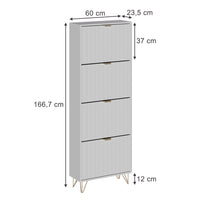 Vicco Mobile porta scarpe Bianco 60 x 166.7 cm 4 scomparti