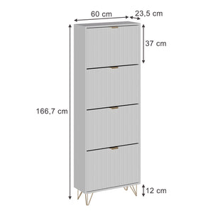 Vicco Mobile porta scarpe Bianco 60 x 166.7 cm 4 scomparti