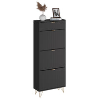 Vicco Mobile porta scarpe Nero 60 x 145 cm 3 scomparti