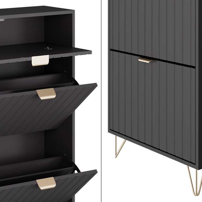 Vicco Mobile porta scarpe Nero 60 x 107.5 cm 2 scomparti