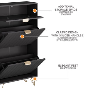 Vicco Mobile porta scarpe Nero 60 x 107.5 cm 2 scomparti