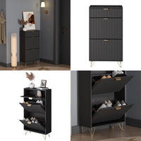 Vicco Mobile porta scarpe Nero 60 x 107.5 cm 2 scomparti