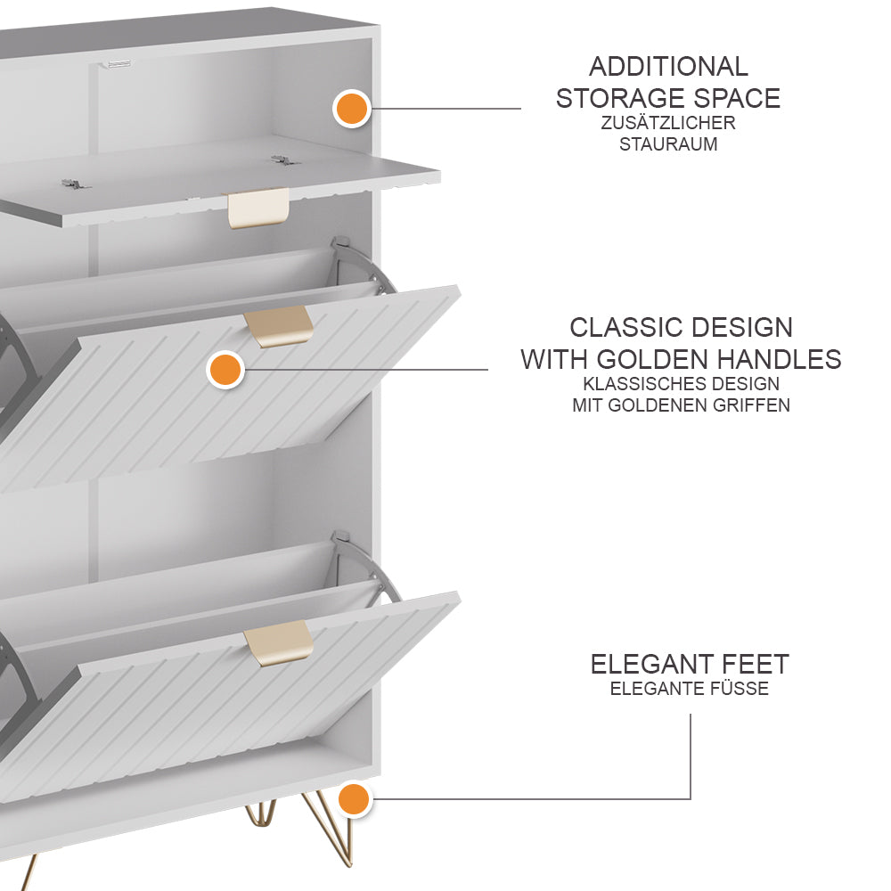 Vicco Mobile porta scarpe Bianco 60 x 107.5 cm 2 scomparti
