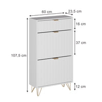 Vicco Mobile porta scarpe Bianco 60 x 107.5 cm 2 scomparti