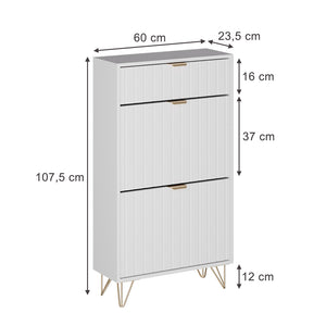 Vicco Mobile porta scarpe Bianco 60 x 107.5 cm 2 scomparti
