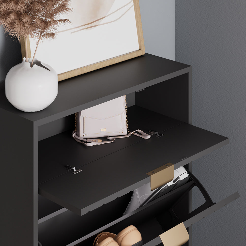 Vicco Mobile porta scarpe Nero 60 x 107.5 cm 2 scomparti