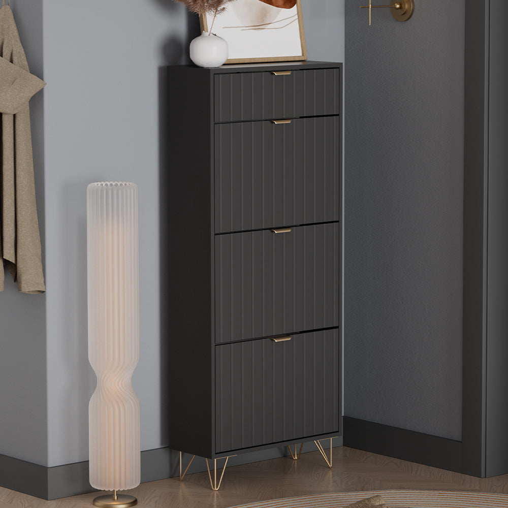 Vicco Mobile porta scarpe Nero 60 x 145 cm 3 scomparti