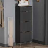 Vicco Mobile porta scarpe Nero 60 x 145 cm 3 scomparti