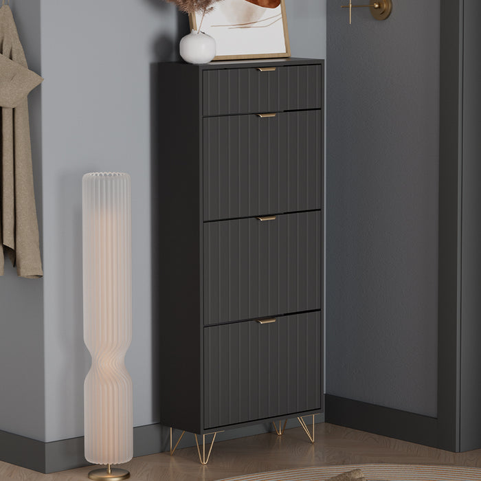 Vicco Mobile porta scarpe Nero 60 x 145 cm 3 scomparti