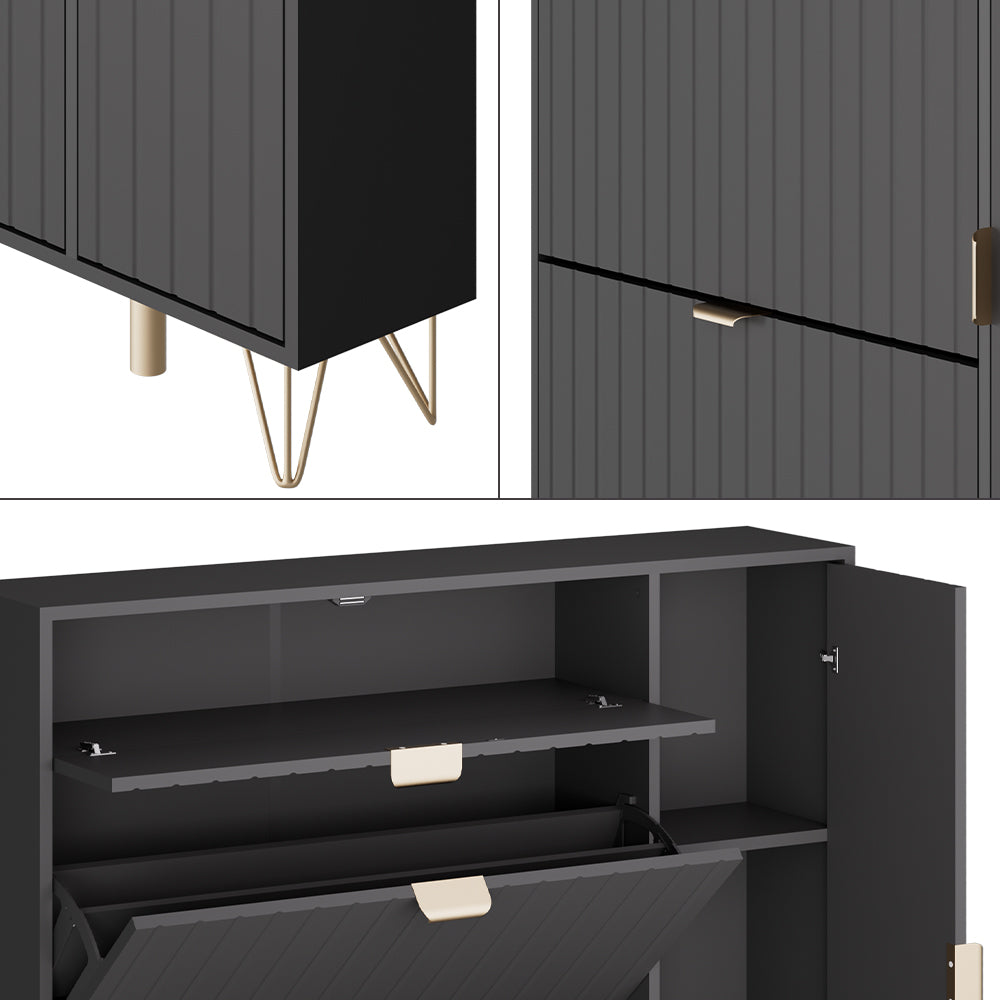 Vicco Mobile porta scarpe Nero 108 x 107.5 cm