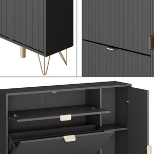 Vicco Mobile porta scarpe Nero 108 x 107.5 cm