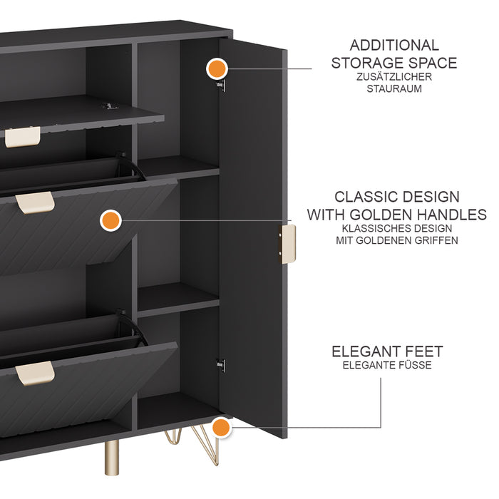 Vicco Mobile porta scarpe Nero 108 x 107.5 cm