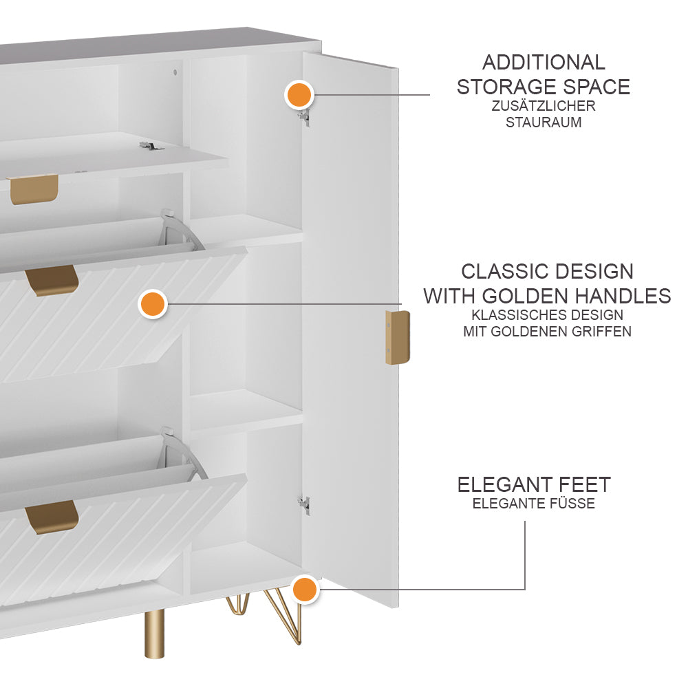 Vicco Mobile porta scarpe Bianco 108 x 107.5 cm