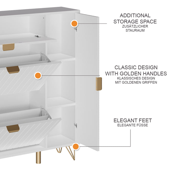 Vicco Mobile porta scarpe Bianco 108 x 107.5 cm